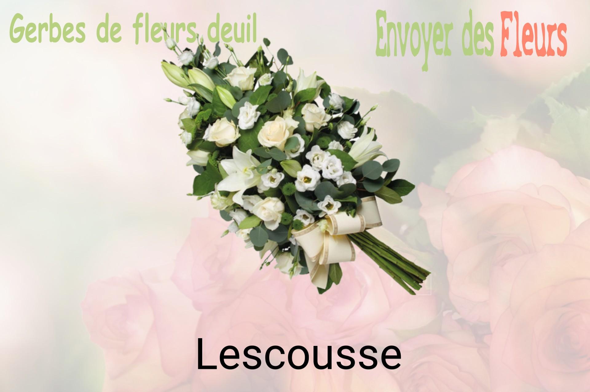 Gerbe de fleurs de deuil livrée à Lescousse